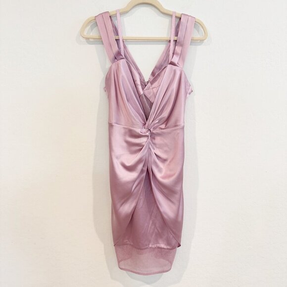 Flour Du Mal Silk Satin Mesh Twist Mini Dress Party Cocktail Luxury Wedding 2 - Picture 3 of 13